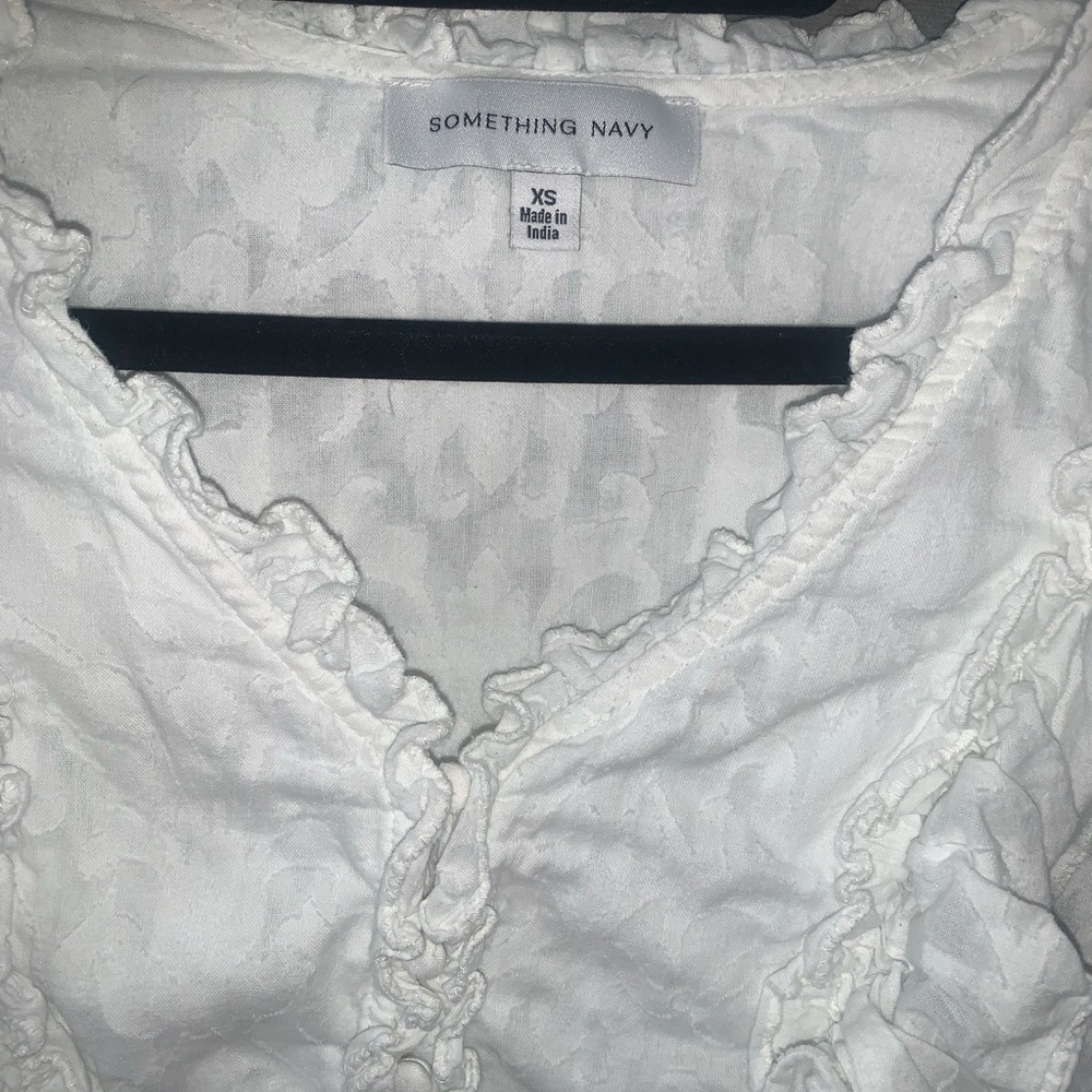 Authentic Something Navy Ruffle Top - image 2